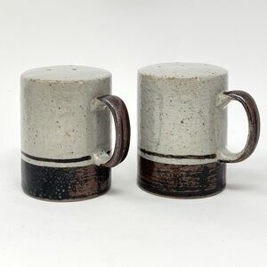 Otagiri Sierra 3.75" Speckled Stoneware Salt & Pepper Shakers Japan Vintage